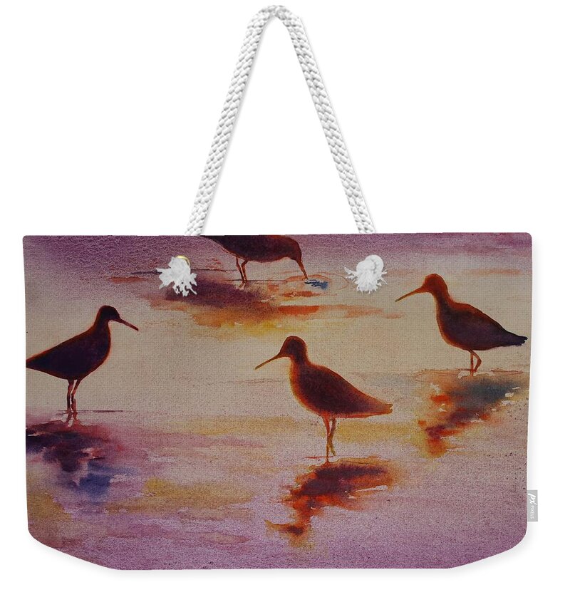 Beach Weekender Tote Bag featuring the painting Beach Party by Ruth Kamenev