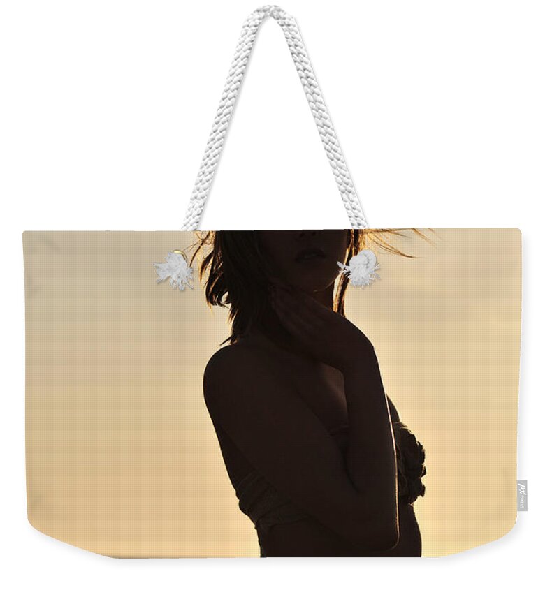 Glamour Photographs Weekender Tote Bag featuring the photograph Beach silhouette by Robert WK Clark