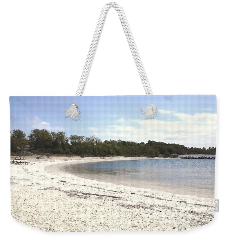 Beach Weekender Tote Bag featuring the photograph Beach Solomons Island by Jimmy Clark