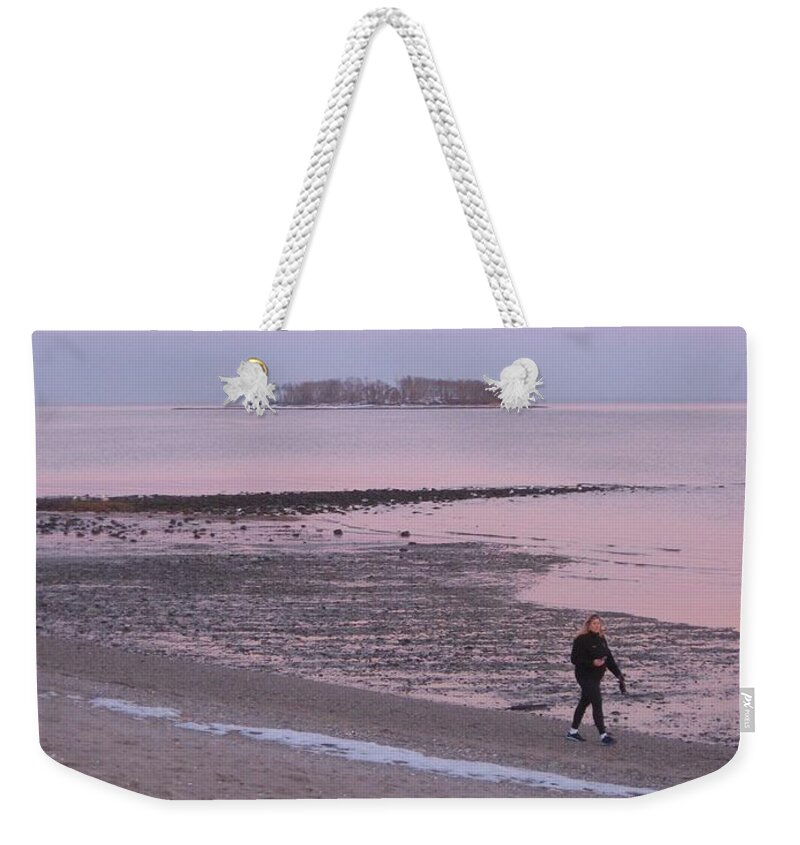 Beach Weekender Tote Bag featuring the photograph Beach Stroll by John Scates