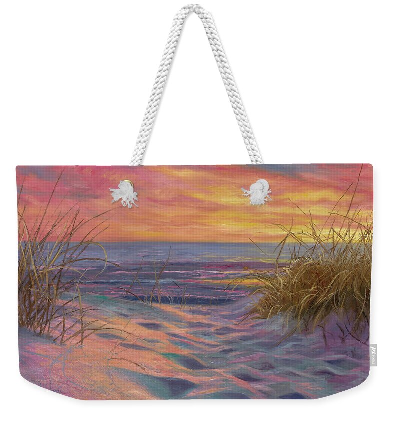 Beach Weekender Tote Bag featuring the painting Beach Time Serenade by Lucie Bilodeau