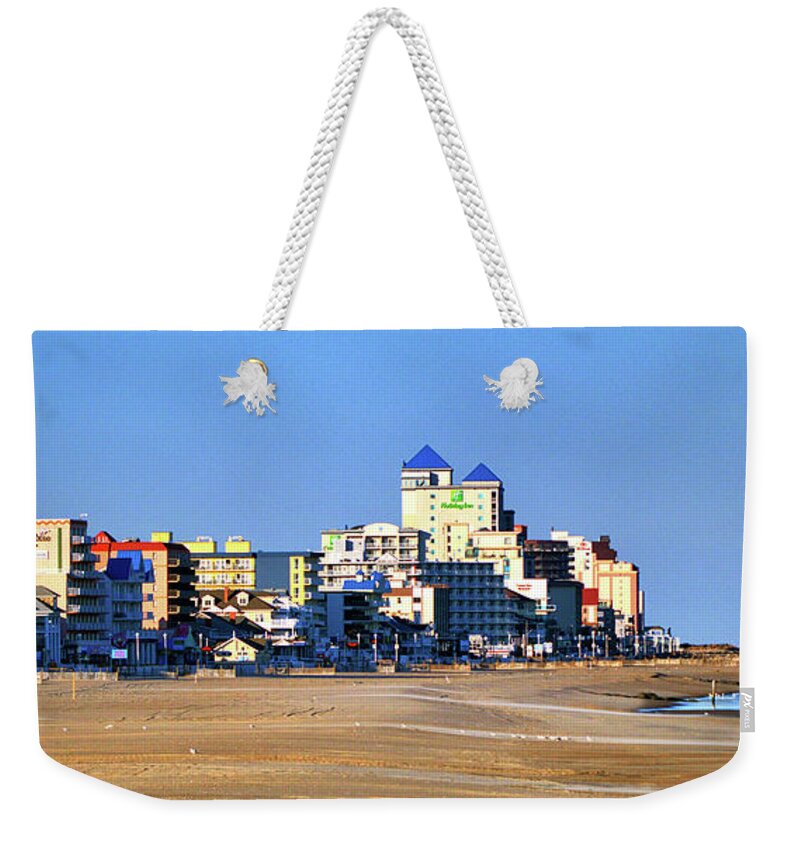 Ocean City Weekender Tote Bag featuring the photograph Beach Vacancy in Ocean City Maryland by Bill Swartwout
