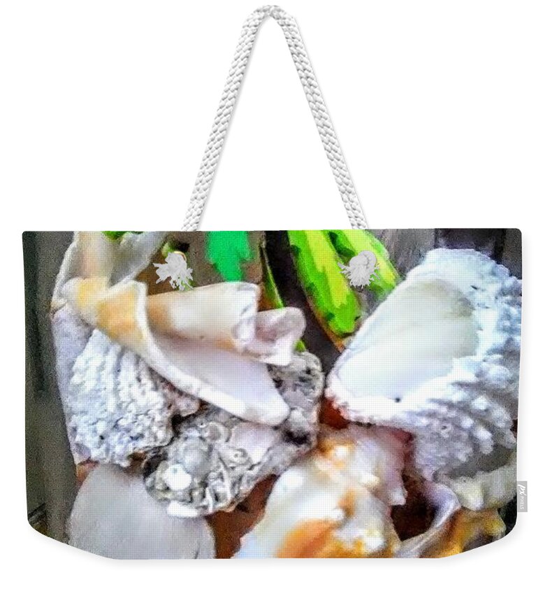  Of The Sea. Weekender Tote Bag featuring the photograph Beachcombing by Suzanne Berthier