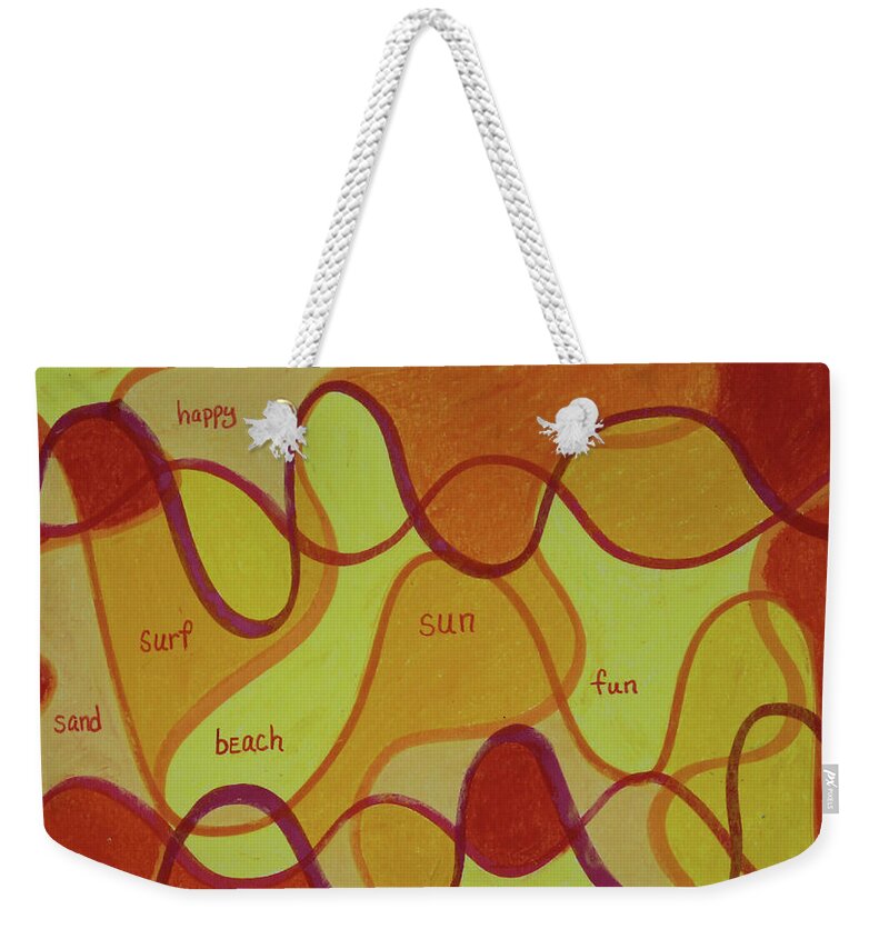 Beach Day Weekender Tote Bag featuring the pastel Beachday two by Annette M Stevenson