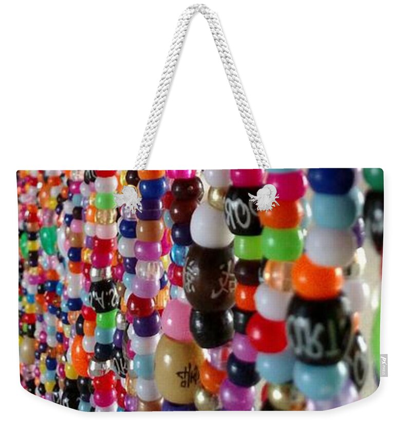 Beads Weekender Tote Bag featuring the photograph Bead Curtain by Carl Moore