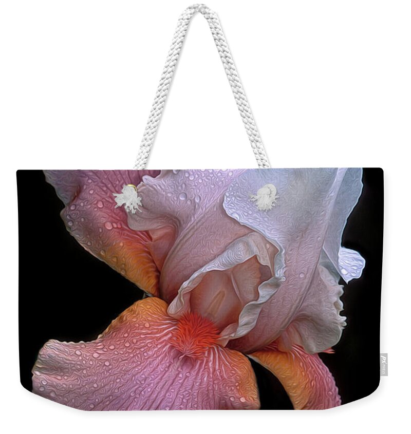 Iris Weekender Tote Bag featuring the photograph Bearded Iris by Dave Mills