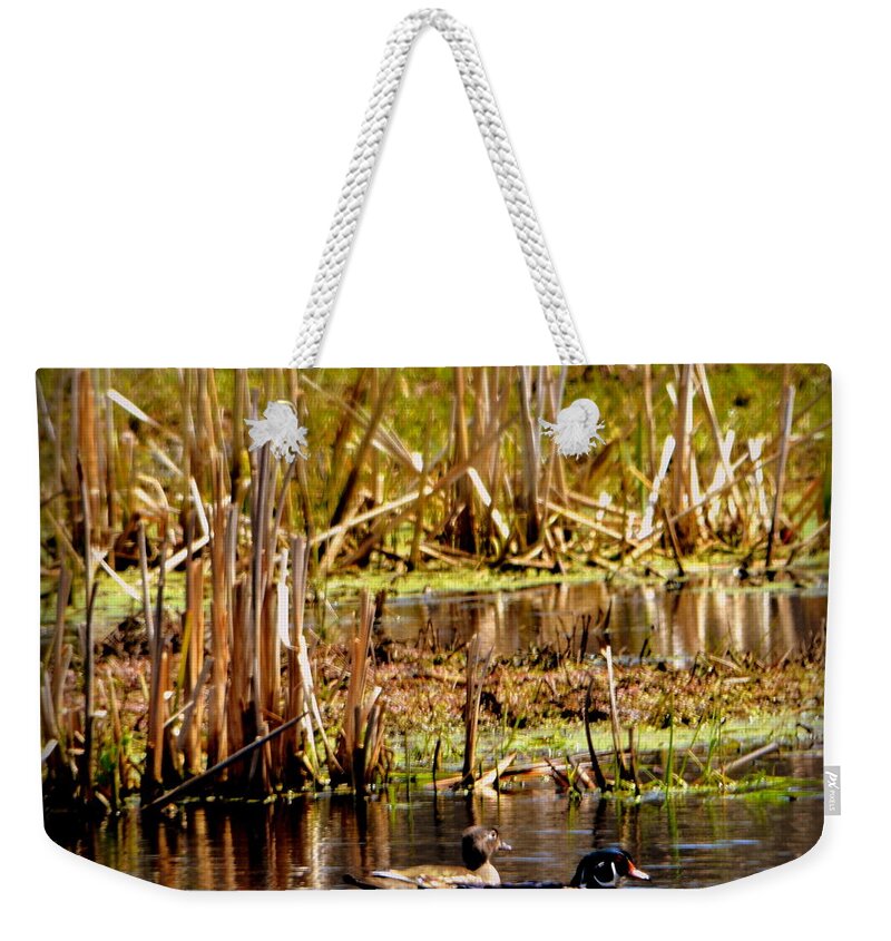 Ducks Weekender Tote Bag featuring the photograph Beautiful And Unique by Kimberly Woyak