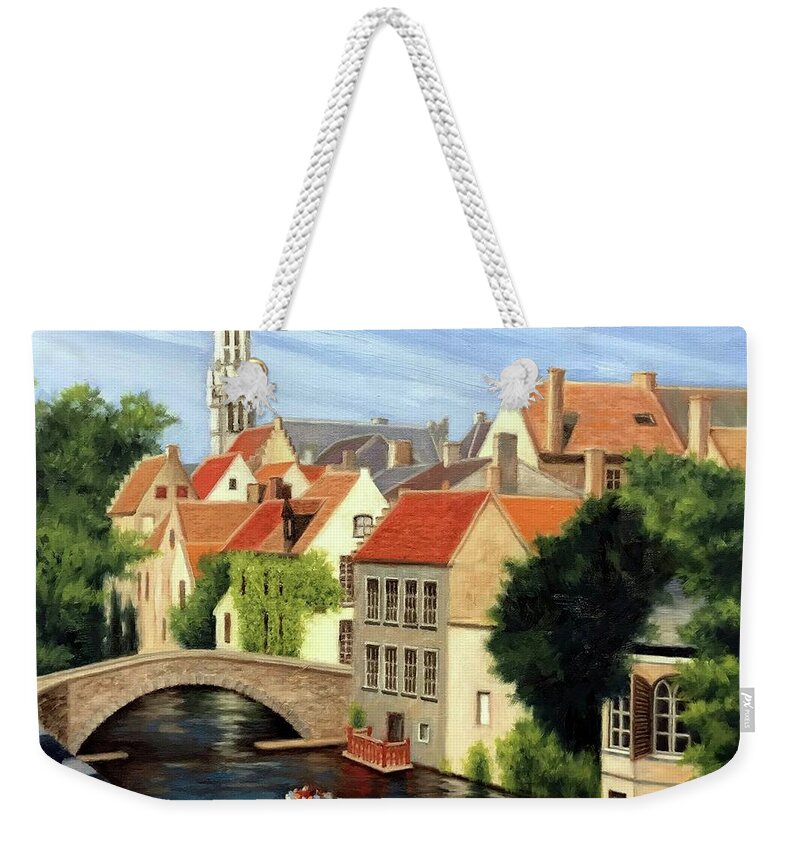 Bruges Weekender Tote Bag featuring the painting Beautiful Bruges by Janet King