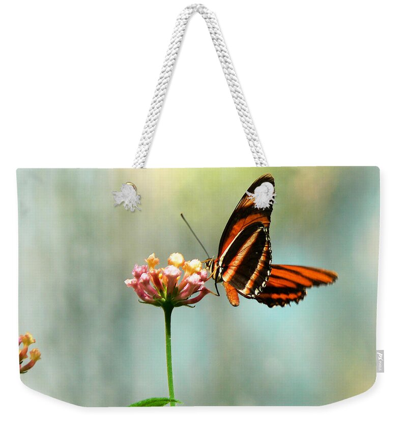 Butterfly Weekender Tote Bag featuring the photograph Beautiful Butterfly by Laurel Powell
