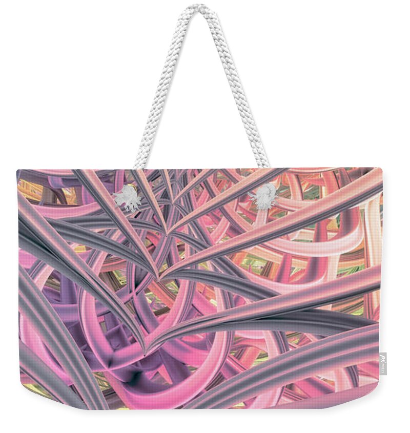 Curves Weekender Tote Bag featuring the digital art Beautiful Cage by Matthew Lindley