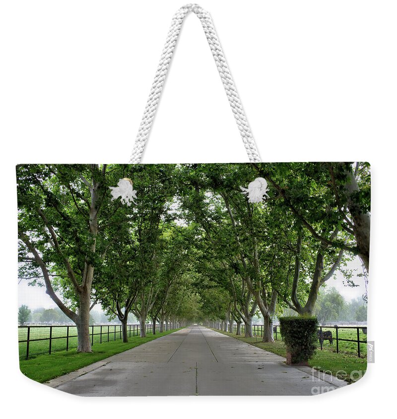 Entrance Weekender Tote Bag featuring the photograph Entrance To River Edge Farm by Eddie Yerkish