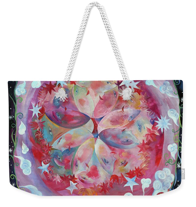 Beautiful Weekender Tote Bag featuring the painting Beautiful Friends by Manami Lingerfelt
