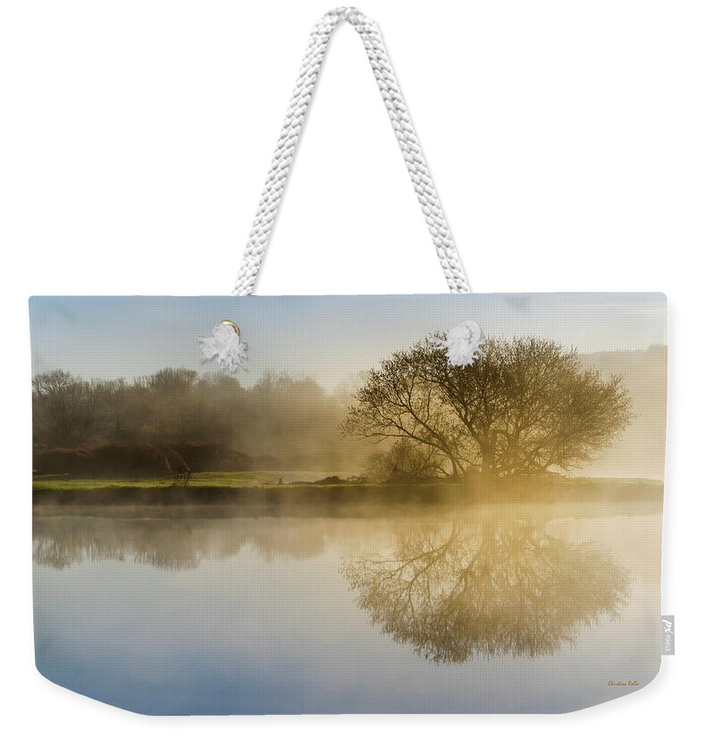 Sunrise Weekender Tote Bag featuring the photograph Beautiful Misty River Sunrise by Christina Rollo