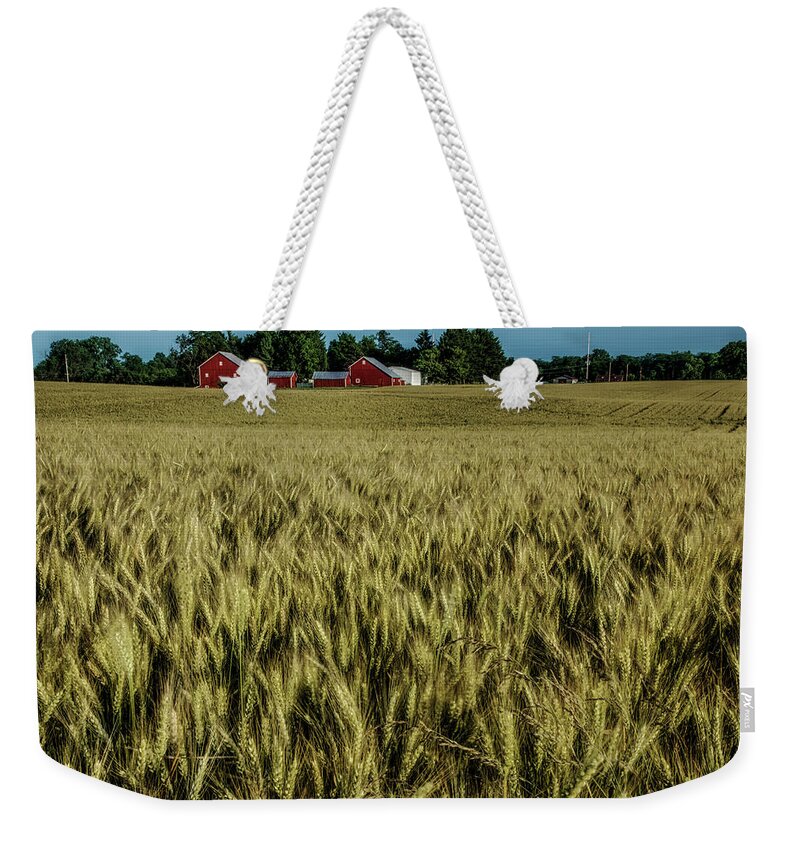 Farm Weekender Tote Bag featuring the photograph Beautiful Ohio Wheat Field by Mike Eingle