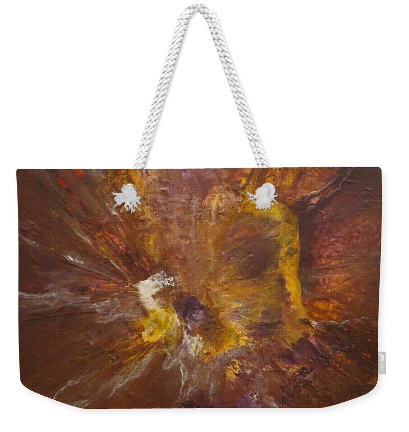 Texure Weekender Tote Bag featuring the painting Beauty by Soraya Silvestri