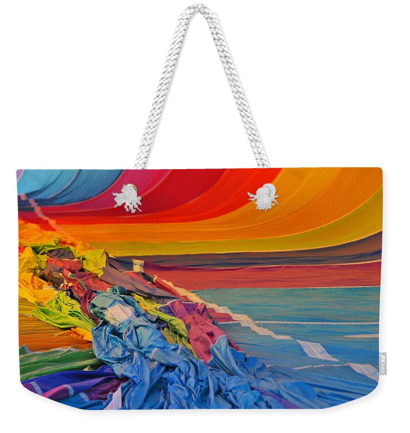 Color Weekender Tote Bag featuring the photograph Begining to Inflate by Mike Martin