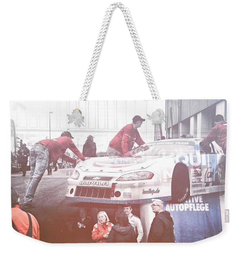 Race Weekender Tote Bag featuring the photograph Behind The Scene by Jaroslav Buna
