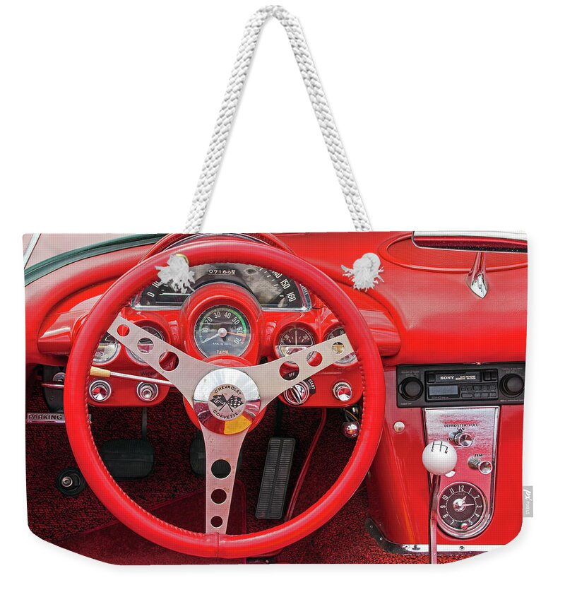 Car Weekender Tote Bag featuring the photograph Behind the Wheel by Ira Marcus