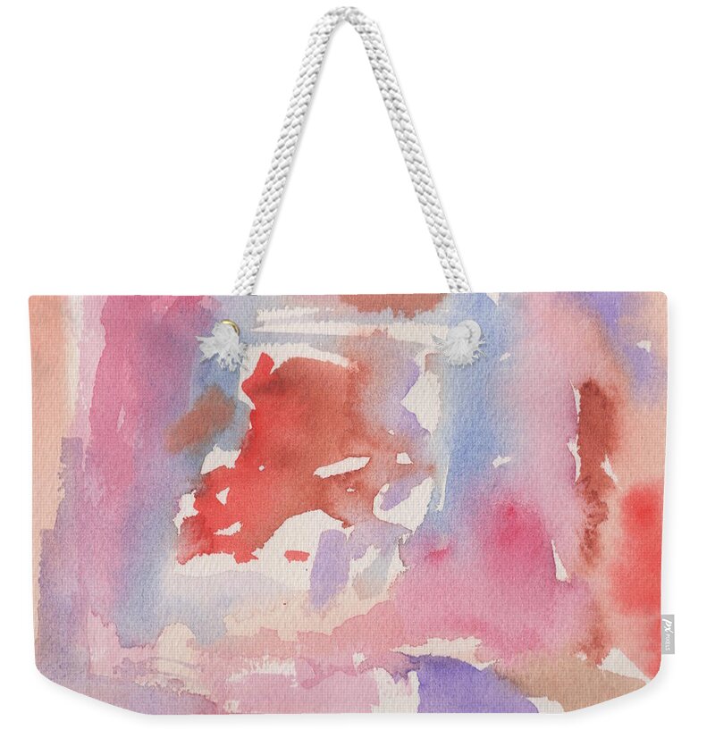 Red Weekender Tote Bag featuring the painting Bejeweled by Marcy Brennan