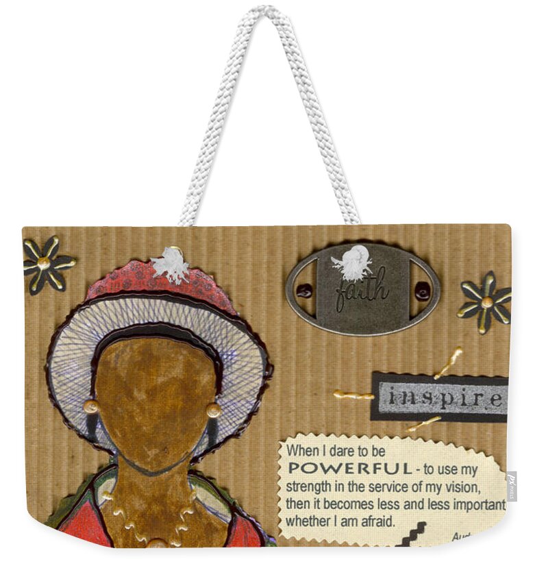 Woman Weekender Tote Bag featuring the mixed media Believe Me by Angela L Walker