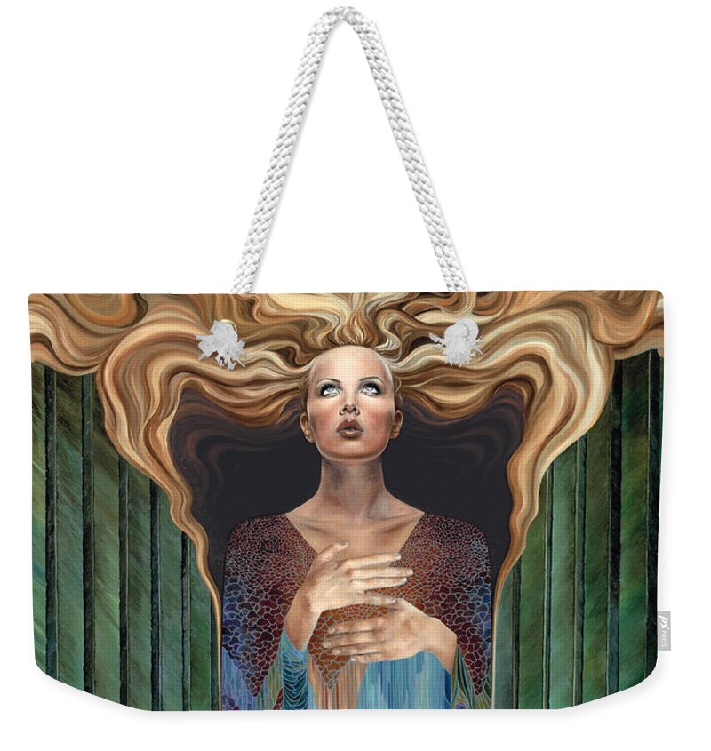 Goddess Weekender Tote Bag featuring the painting Believer by Ragen Mendenhall
