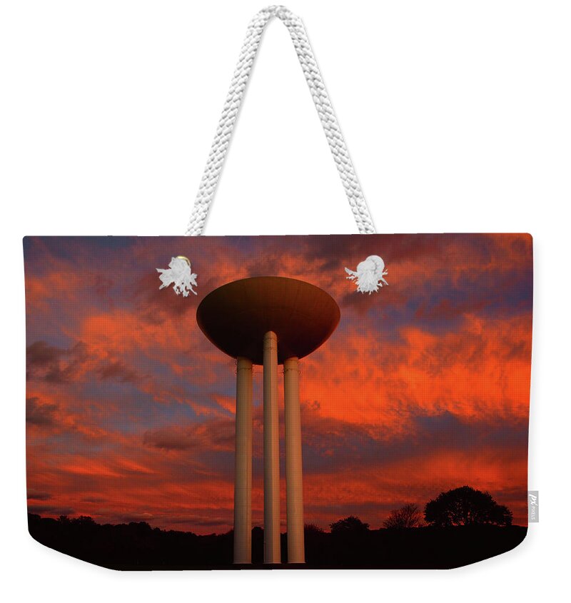 Bell Works Weekender Tote Bag featuring the photograph Bell Works Transistor Water Tower by Raymond Salani III