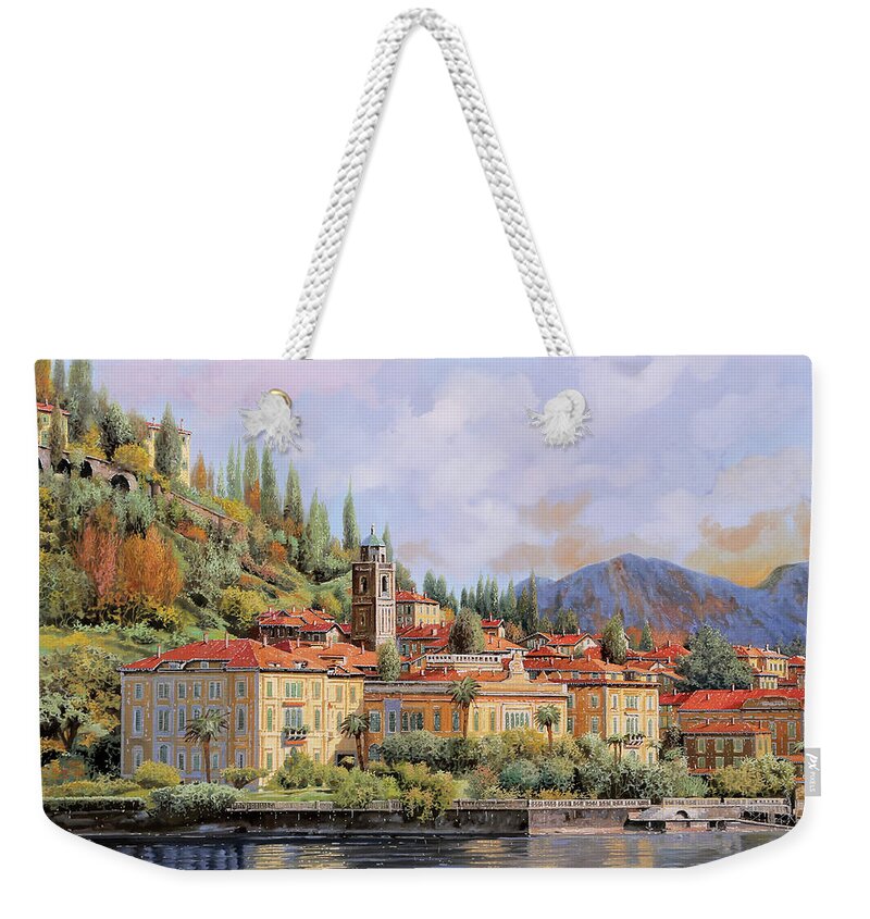 Bellagio Weekender Tote Bag featuring the painting Bellagio by Guido Borelli