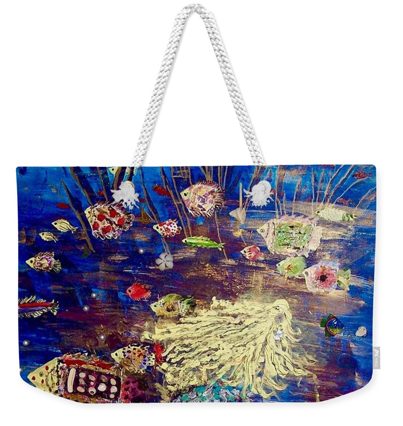 Sea Weekender Tote Bag featuring the painting Beneath the Sea by Kenlynn Schroeder
