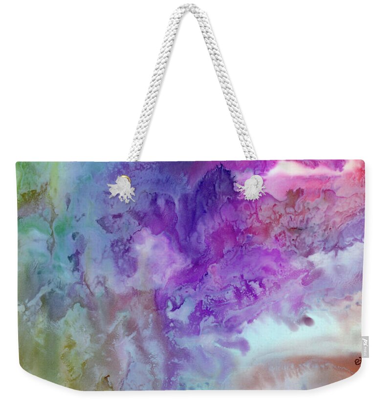 Abstract Weekender Tote Bag featuring the painting Beneath the Surface by Eli Tynan