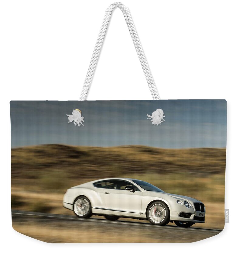 Bentley Continental Gt V8 Weekender Tote Bag featuring the photograph Bentley Continental GT V8 by Jackie Russo