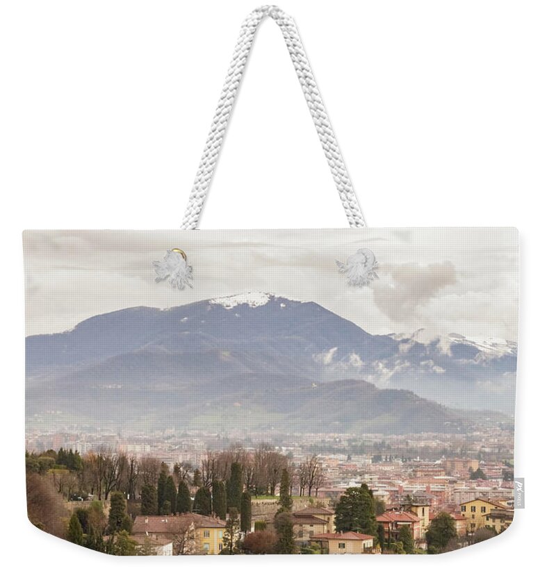 Bergamo Weekender Tote Bag featuring the photograph Bergamo and the Mountains by Pavel Melnikov
