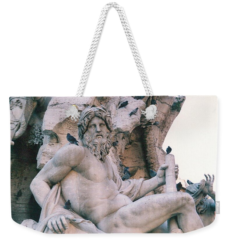 Italy Weekender Tote Bag featuring the photograph Bernini Fountain 2 Photograph by Kimberly Walker