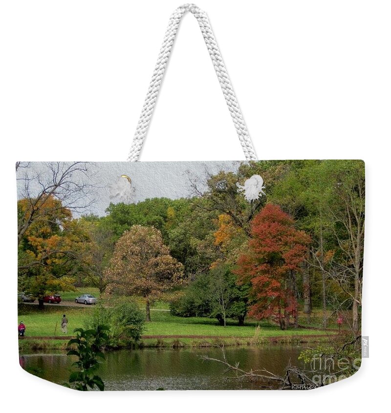 Photography Weekender Tote Bag featuring the photograph Beside the Lake by Kathie Chicoine