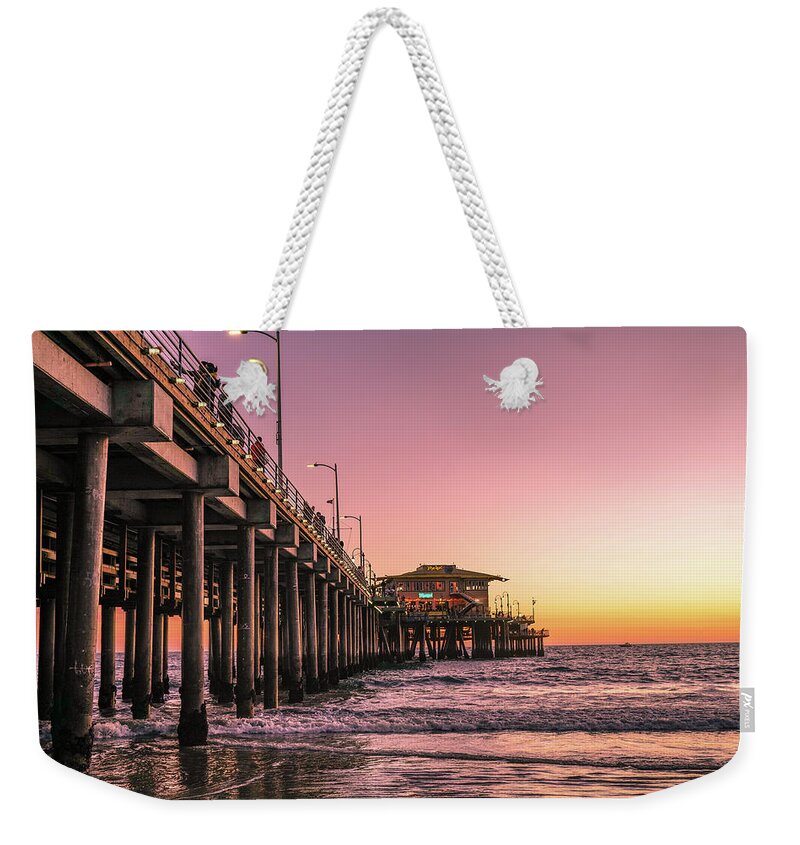 Pier Weekender Tote Bag featuring the photograph Beside the Pier by mike-Hope by Michael Hope