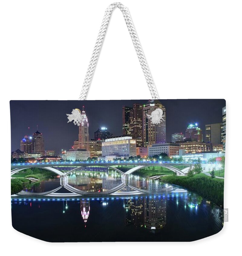 Columbus Weekender Tote Bag featuring the photograph Best Columbus Pano 2017 by Frozen in Time Fine Art Photography