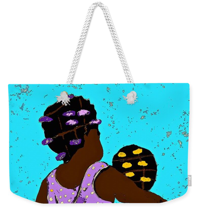 Girls Weekender Tote Bag featuring the painting Best Friends by Saundra Myles
