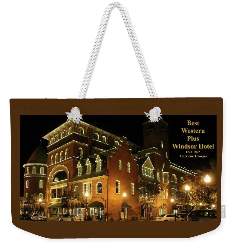 Best Western Plus Windsor Hotel Weekender Tote Bag featuring the photograph Best Western Plus Windsor Hotel - Christmas -2 by Jerry Battle
