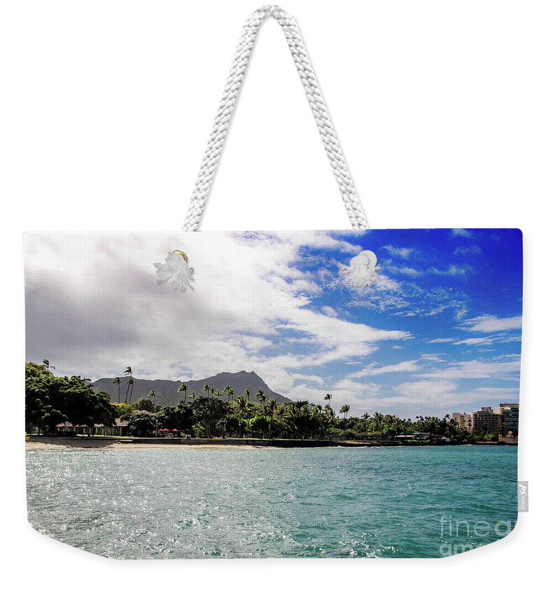 Diamond Head Hawaii Oahu Ocean Blue Weekender Tote Bag featuring the photograph Better Days Ahead by Shawn MacMeekin