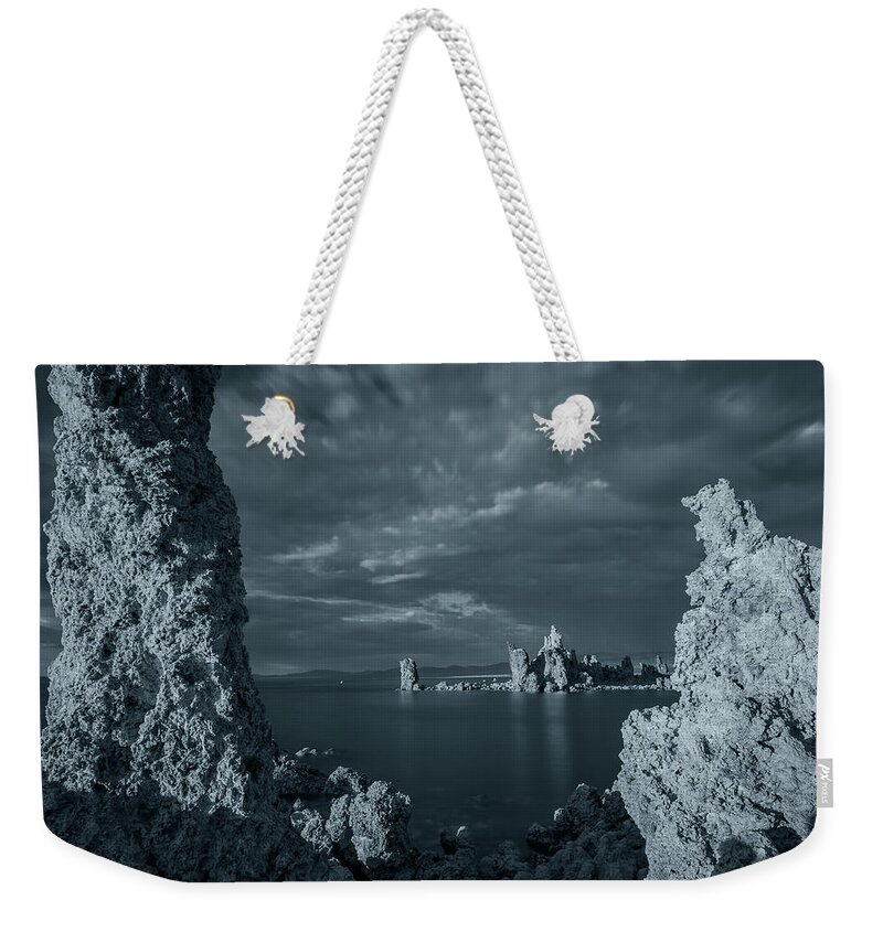 Landscape Weekender Tote Bag featuring the photograph Between the Tufas by Jonathan Nguyen