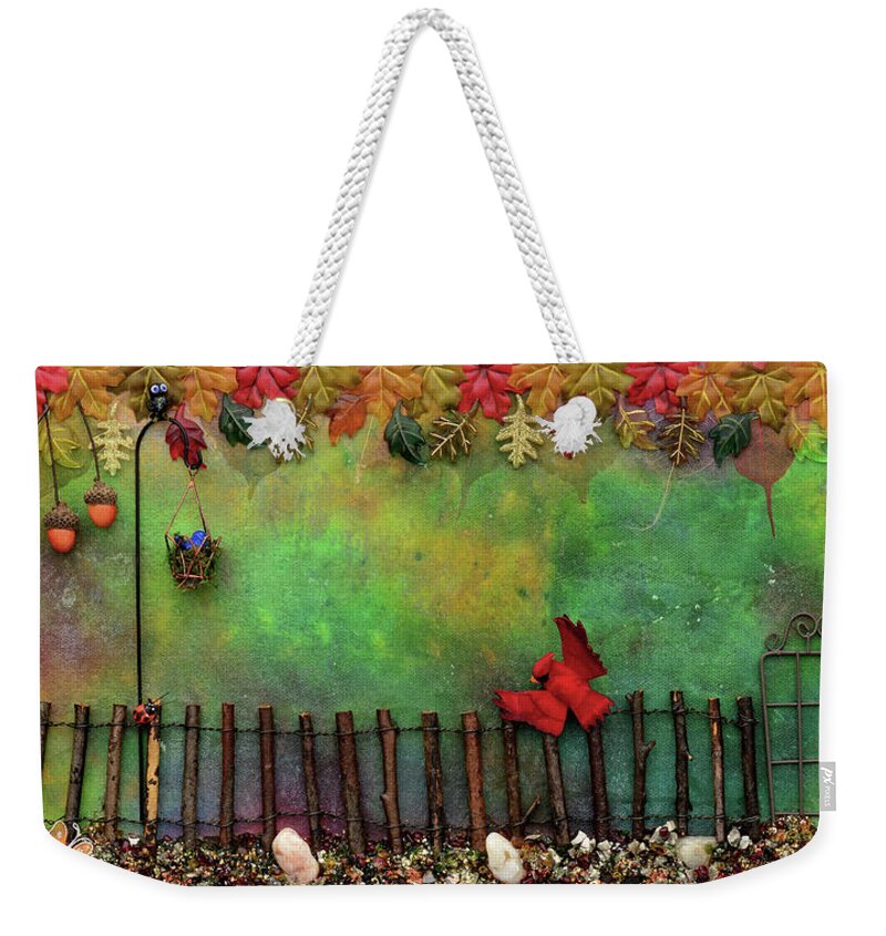 Mixed Media Art Weekender Tote Bag featuring the mixed media Beyond The Iron Gate by Donna Blackhall