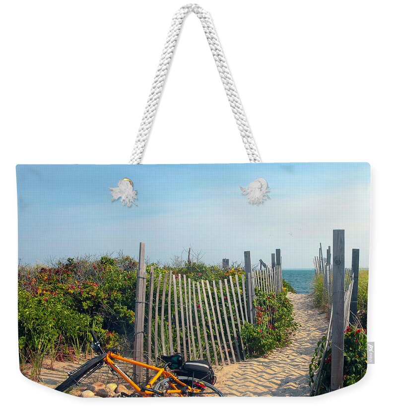 Bicycle Weekender Tote Bag featuring the photograph Bicycle Rest by Madeline Ellis