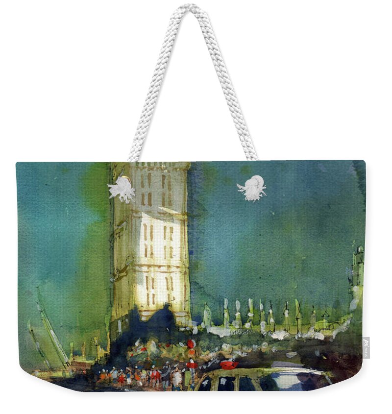London Weekender Tote Bag featuring the painting Big Ben by Gaston McKenzie
