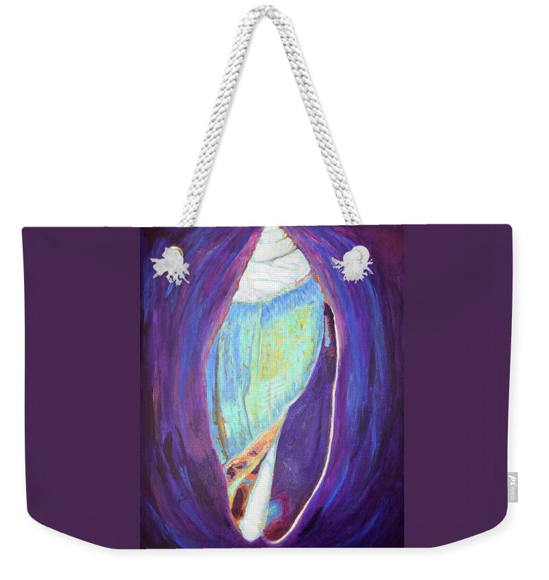 Shell Weekender Tote Bag featuring the painting Big Blue by Toni Willey