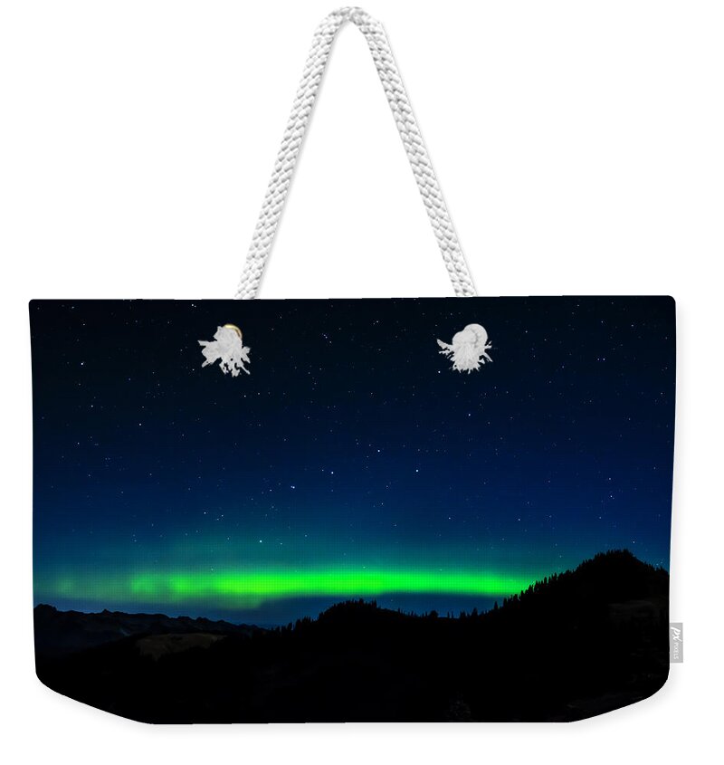 Northern Weekender Tote Bag featuring the photograph Big Dipper Northern Lights by Pelo Blanco Photo