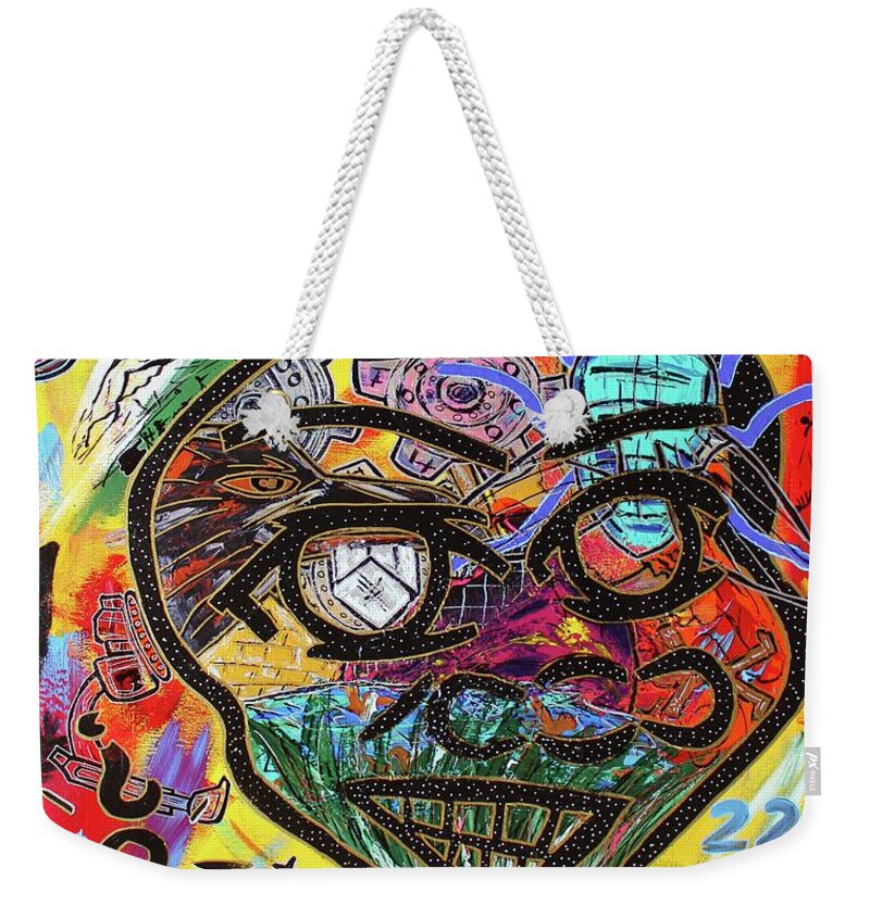 Acrylic Weekender Tote Bag featuring the painting Big Games by Odalo Wasikhongo