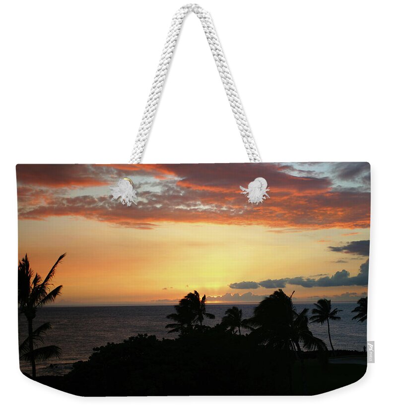 Sunset Weekender Tote Bag featuring the photograph Big Island Sunset by Anthony Jones