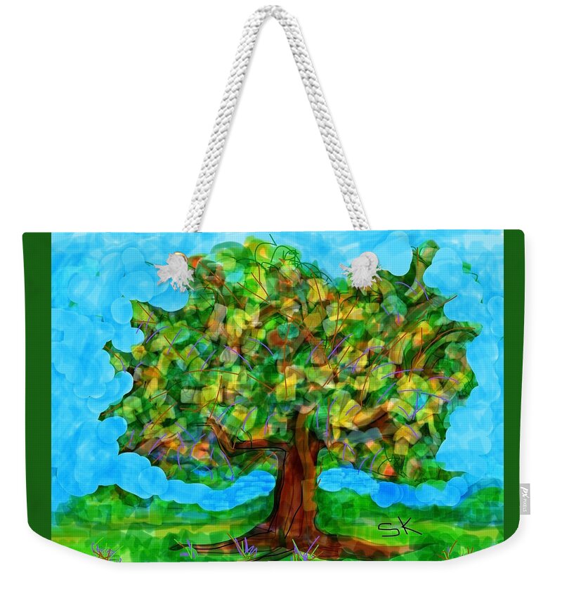 Tree Weekender Tote Bag featuring the digital art Big Oak Tree by Sherry Killam