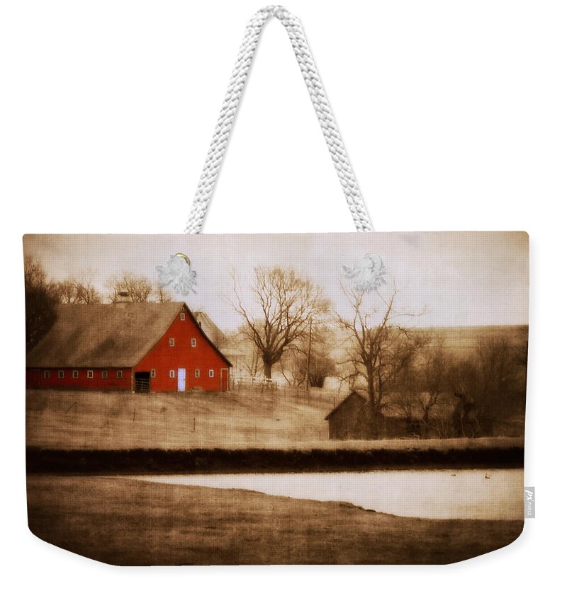 Barn Weekender Tote Bag featuring the photograph Big Red by Julie Hamilton