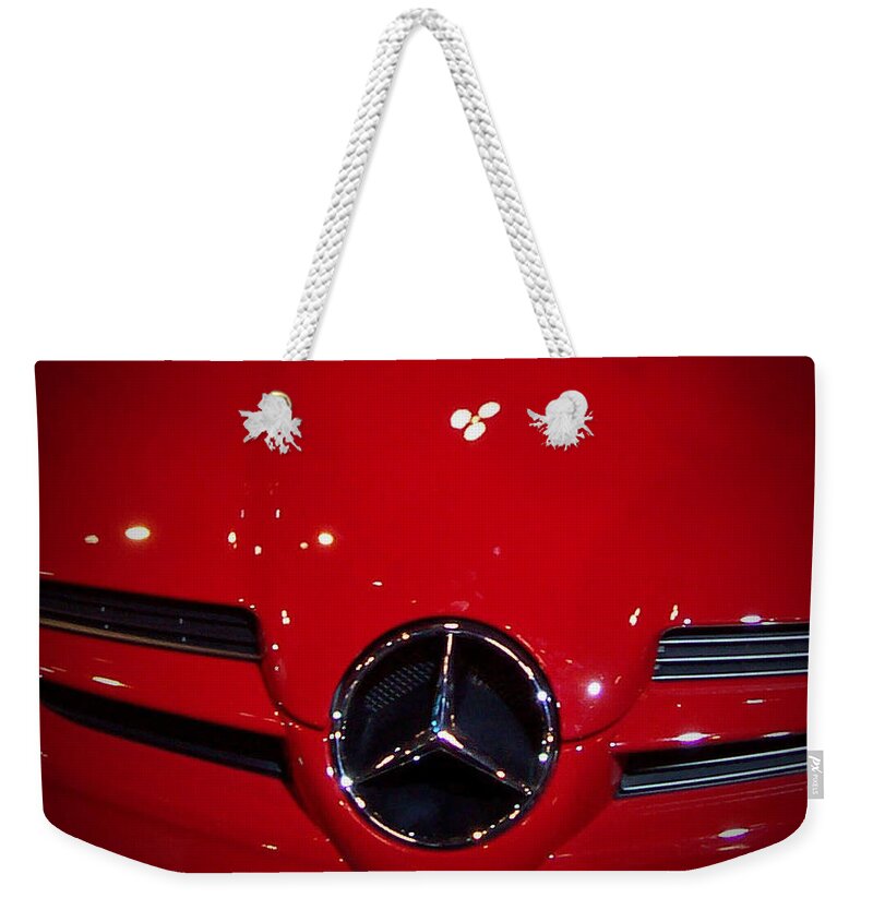 Picture Weekender Tote Bag featuring the photograph Big Red Smile - Mercedes-Benz S L R McLaren by Serge Averbukh