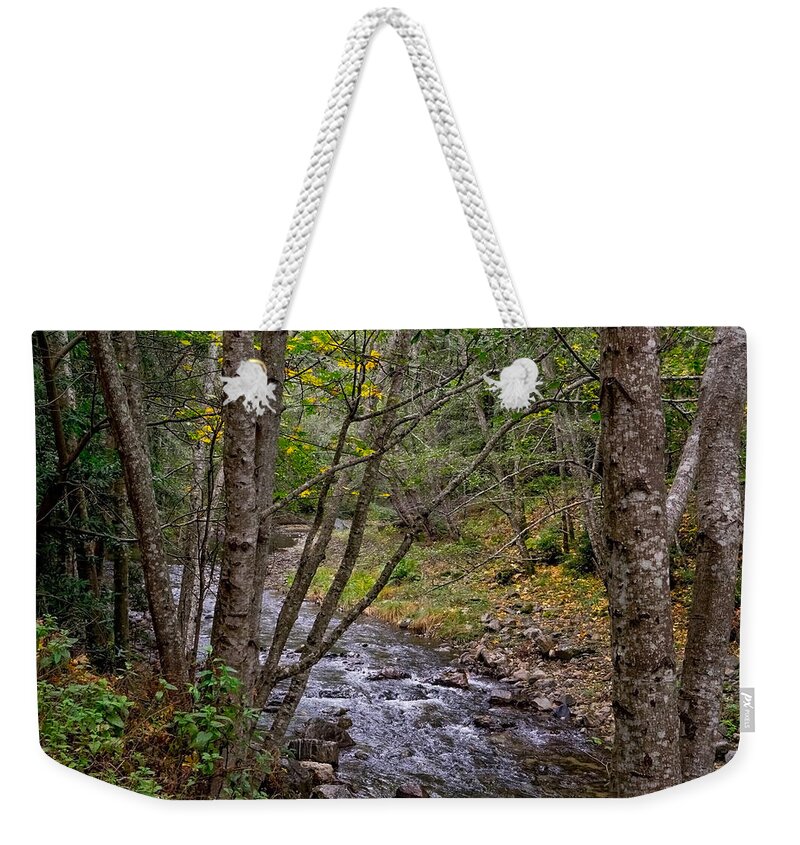 River Weekender Tote Bag featuring the photograph Big Sur River Near the Grange Hall by Derek Dean